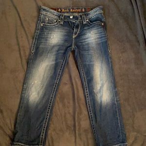 Womens rock revival 26 cropped jeans